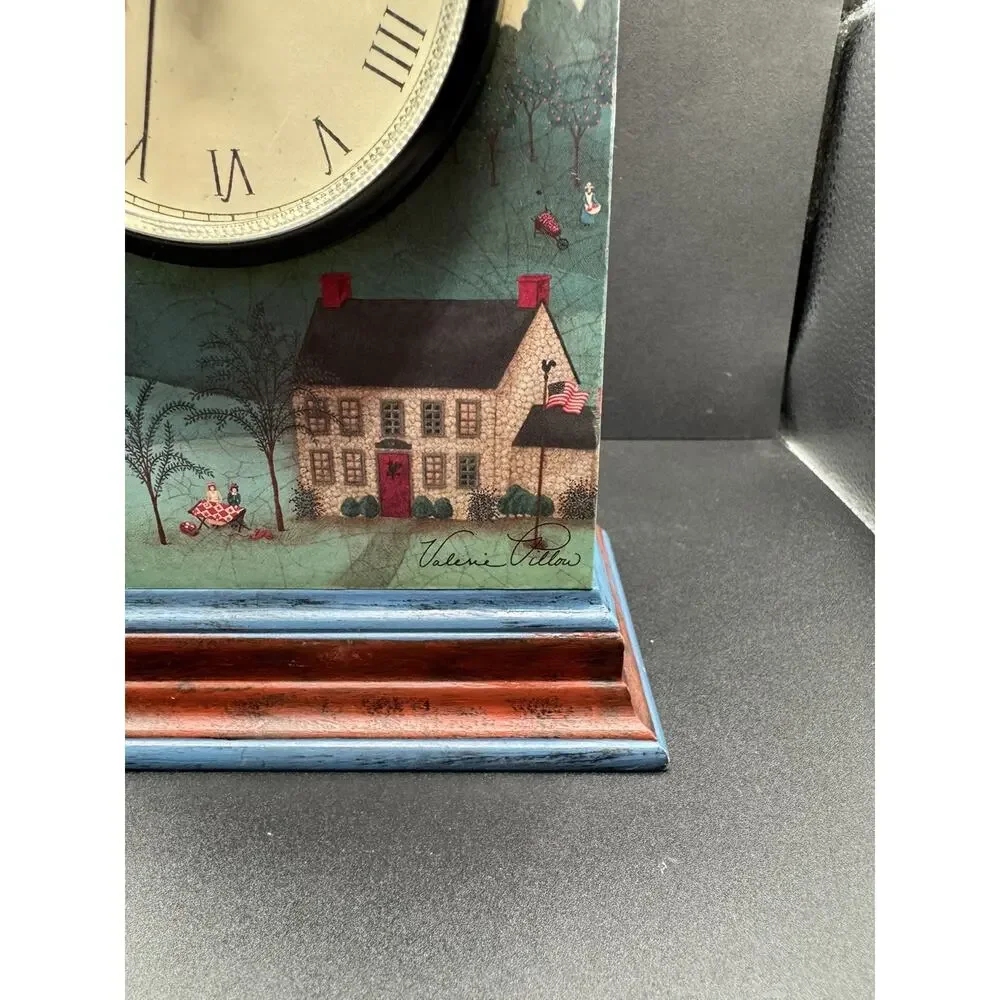 Valerie Pillow Folk Art Americana Wood Rural Country Farm Clock